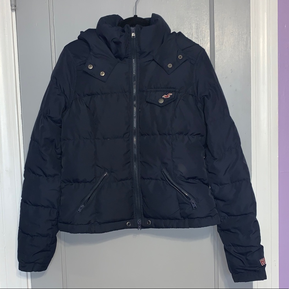 hollister cropped puffer jacket